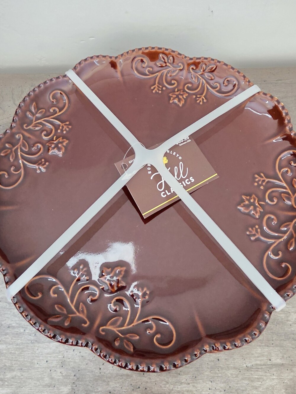 Robert Stanley Fall Thanksgiving Viral Hobby Lobby Scalloped Dinner Plates X 4